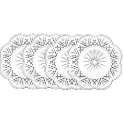 Godinger Dublin Crystal Scalloped Canape Plate, Set of 4