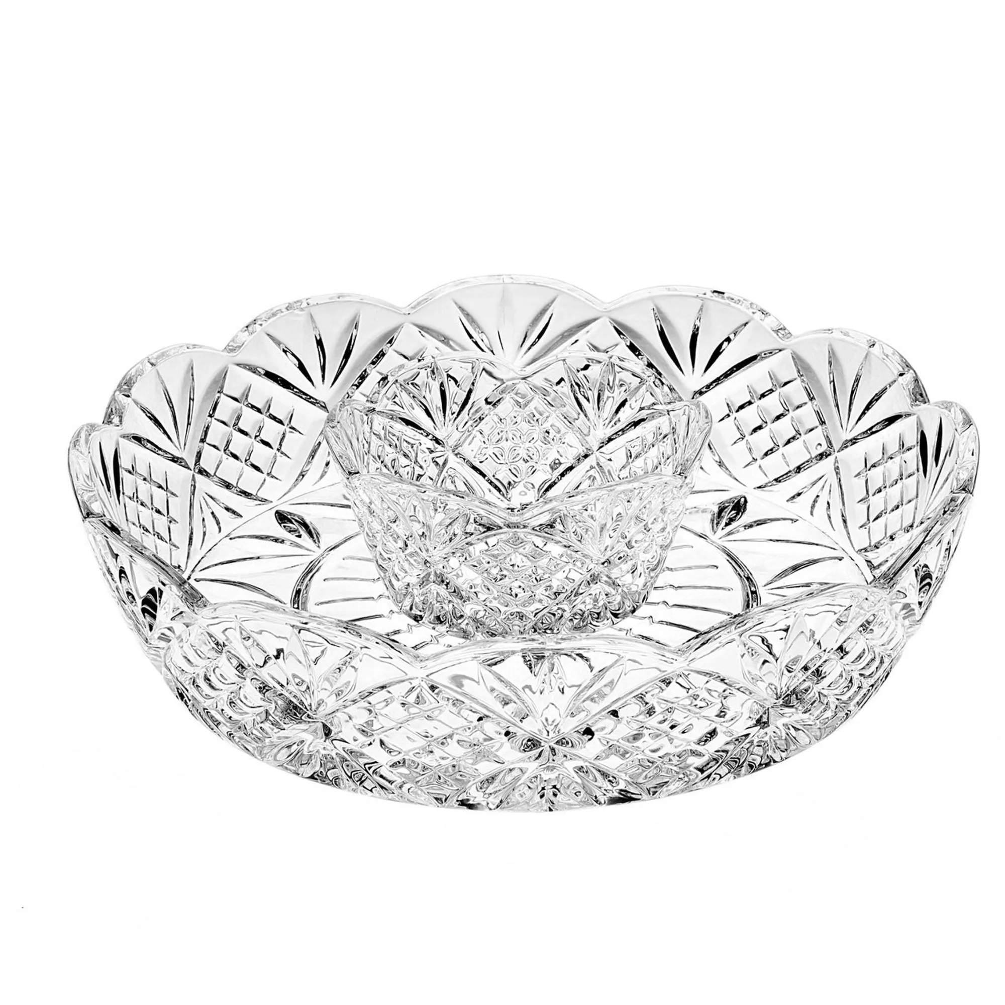 Discount Godinger Dublin Crystal Scalloped Large Chip-n-Dip