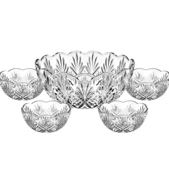 Sale Godinger Dublin Crystal Scalloped 5 Piece Serving Bowl Set