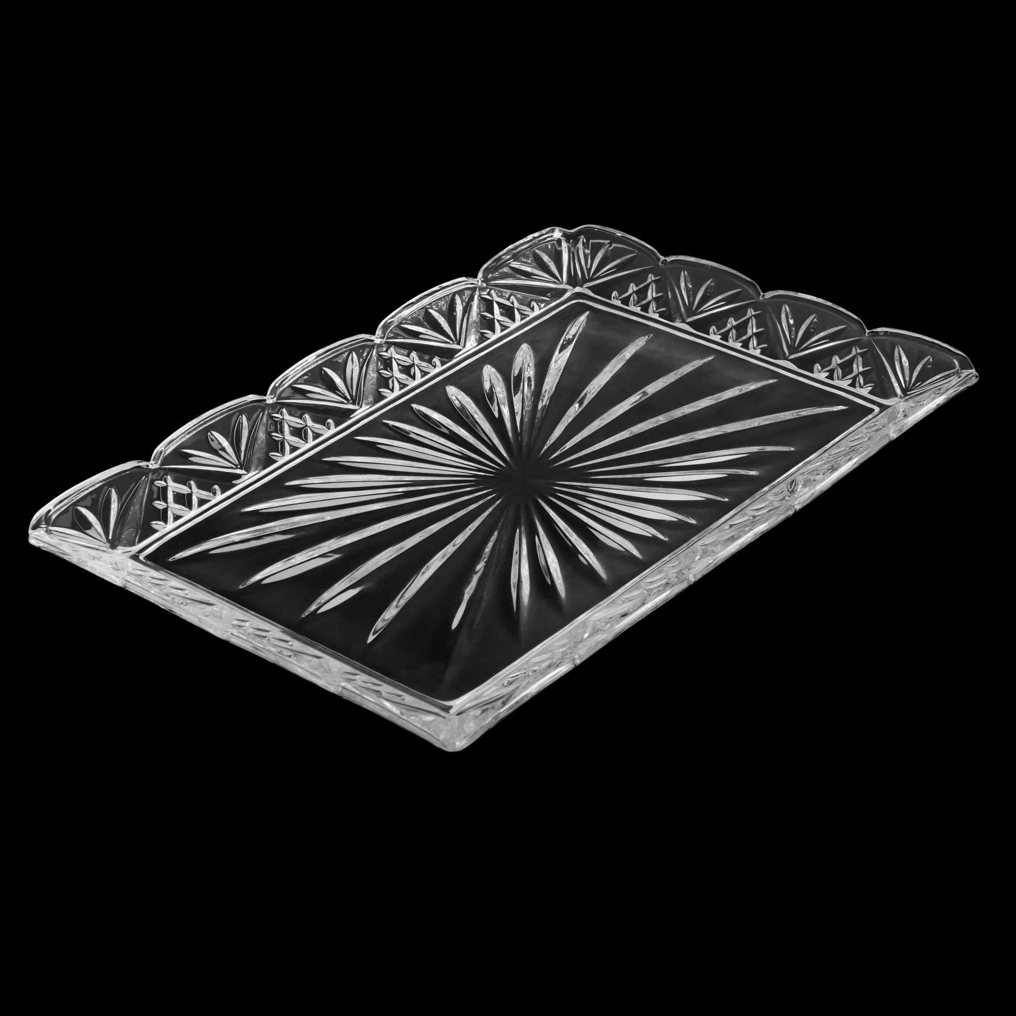 Clearance Godinger Dublin Crystal Scalloped Serving Tray