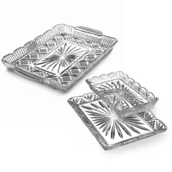 New Godinger Dublin Crystal Scalloped Serving Tray
