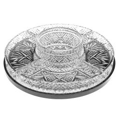 Hot Godinger Dublin Crystal 5 Section Lazy Susan
