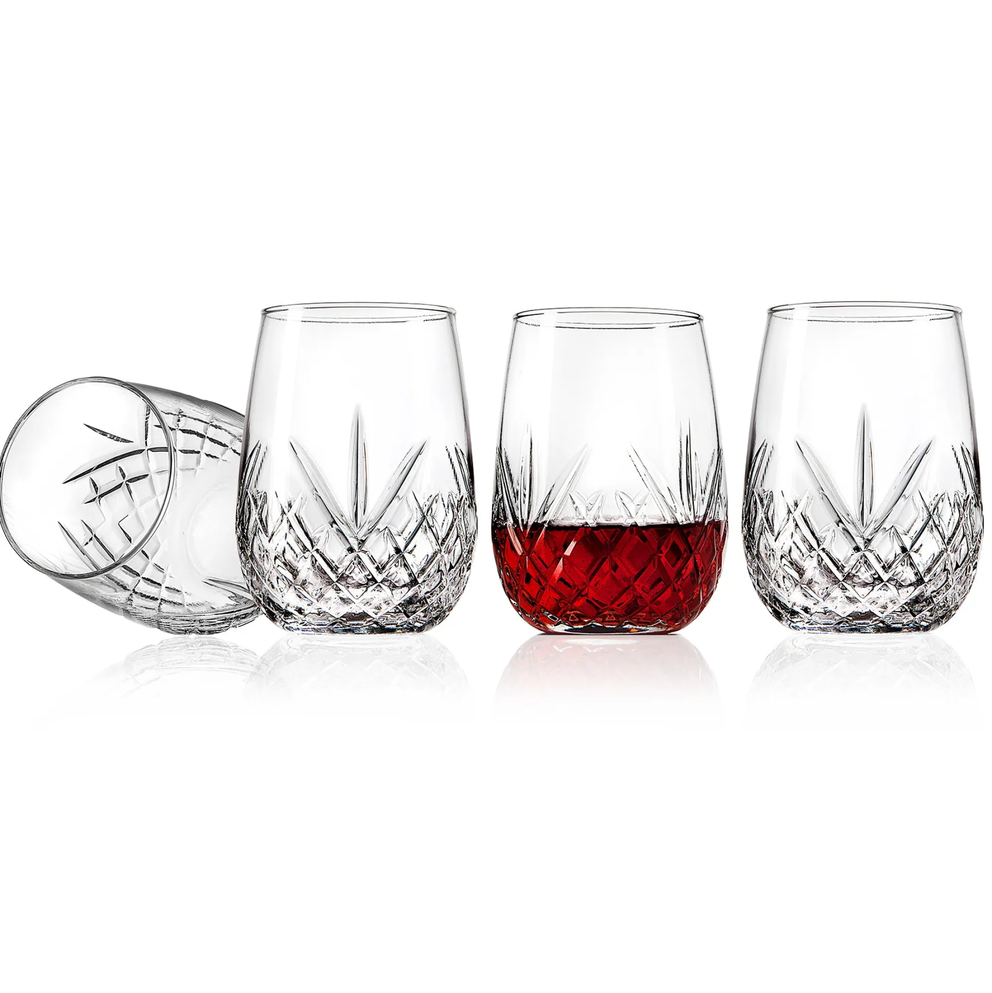 Discount Godinger Dublin Crystal Stemless Wine, Set of 4