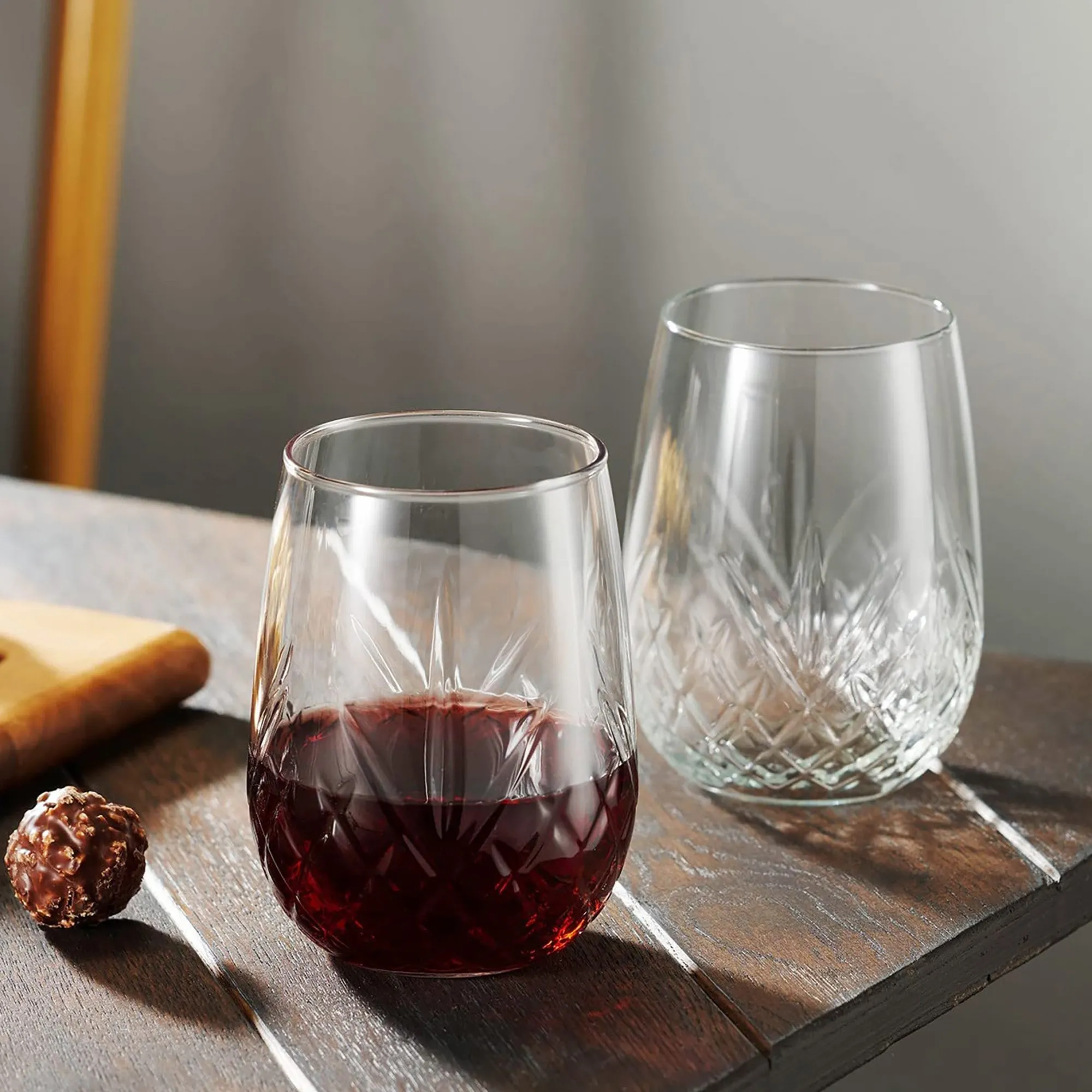 Discount Godinger Dublin Crystal Stemless Wine, Set of 4
