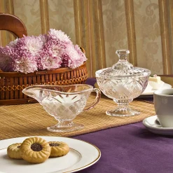 Hot Godinger Dublin Crystal Sugar & Creamer Set