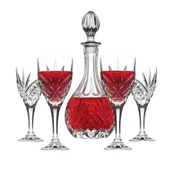Discount Godinger Dublin Crystal Wine Decanter 5 Piece Set