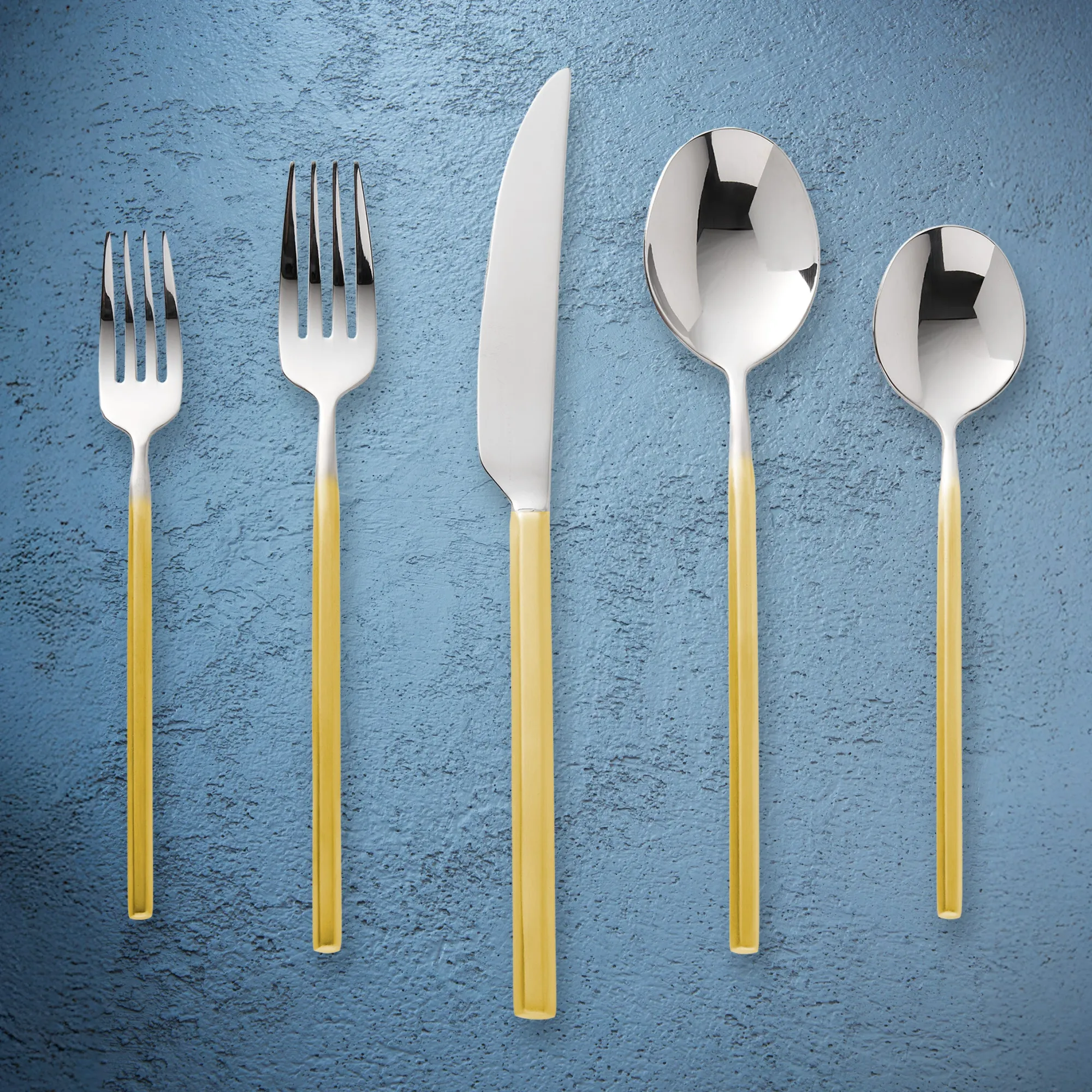 Outlet Godinger Esagono Matte Gold 18/10 Stainless Steel 20 Piece Flatware Set, Service For 4