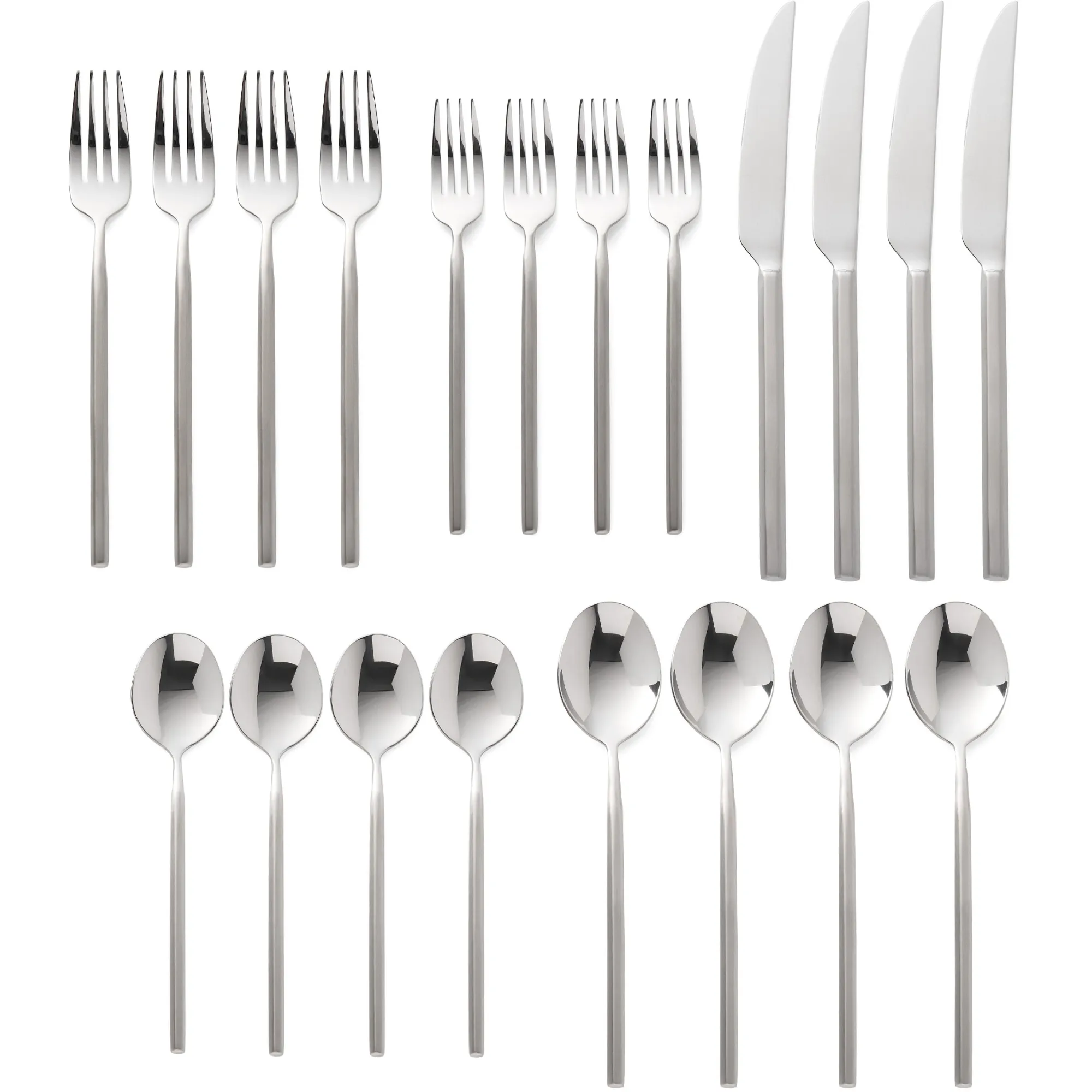 Hot Godinger Esagono Matte 18/10 Stainless Steel 20 Piece Flatware Set, Service For 4