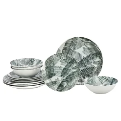 Best Godinger Felice Porcelain 12 Piece Dinnerware Set, Service For 4