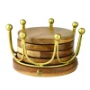 New Godinger Gold Crown Coaster Set