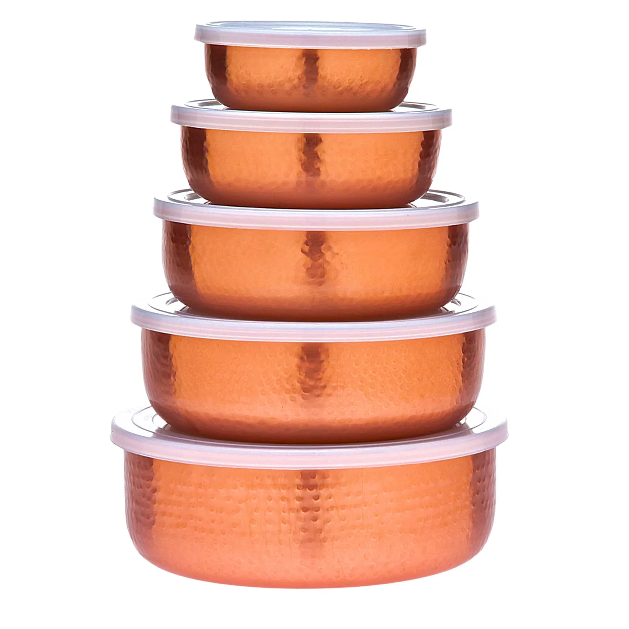 Discount Godinger Hammered Copper 5 Piece Storage Bowl Set