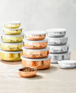Outlet Godinger Hammered Gold 5 Piece Storage Bowl Set