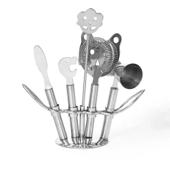 Clearance Godinger Hammered 9 Piece Bar Tool Set