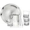 New Godinger Hammered Stainless Steel 7 Piece Bar Tool Set with Double Old Fashion Set