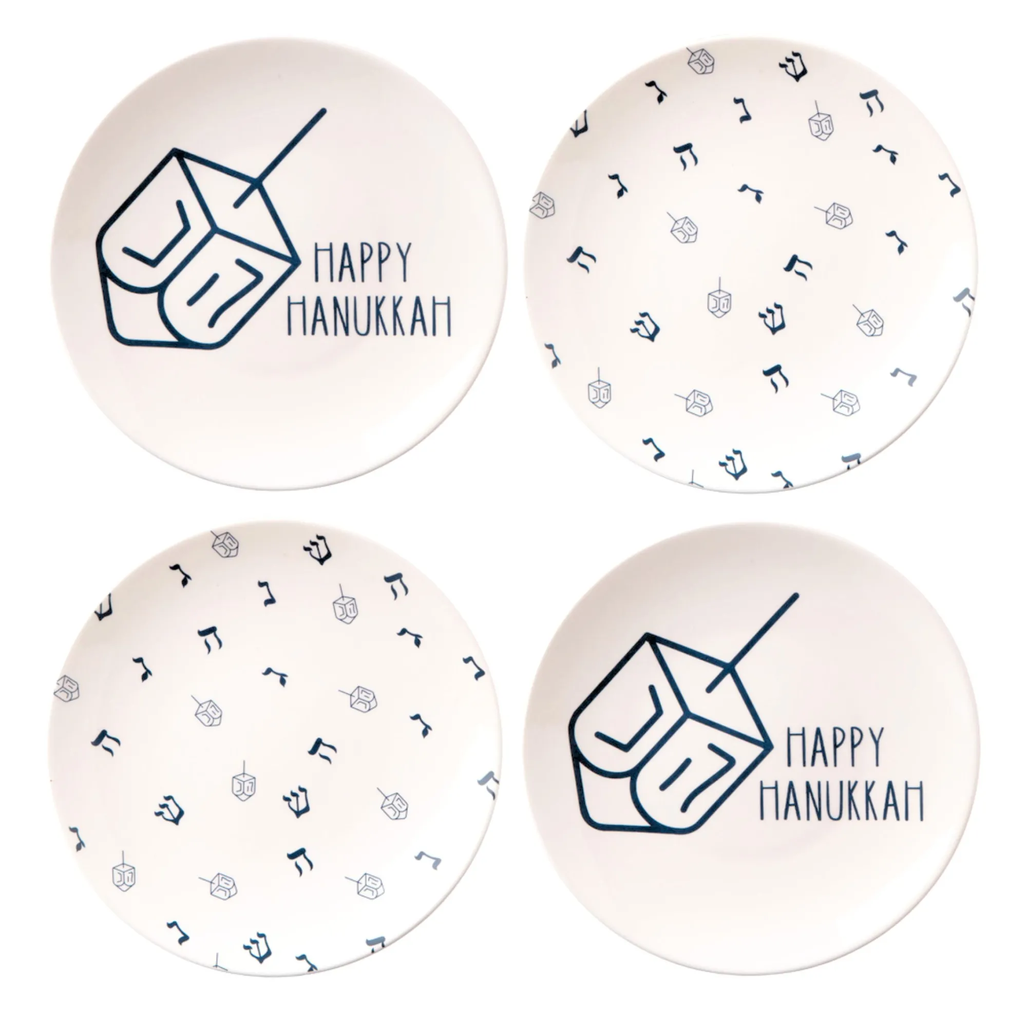 Clearance Godinger Hanukkah Dreidel Appetizer Plate, Set of 4