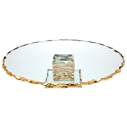 Clearance Godinger Harper Gold Edge Large Footed Cake Stand