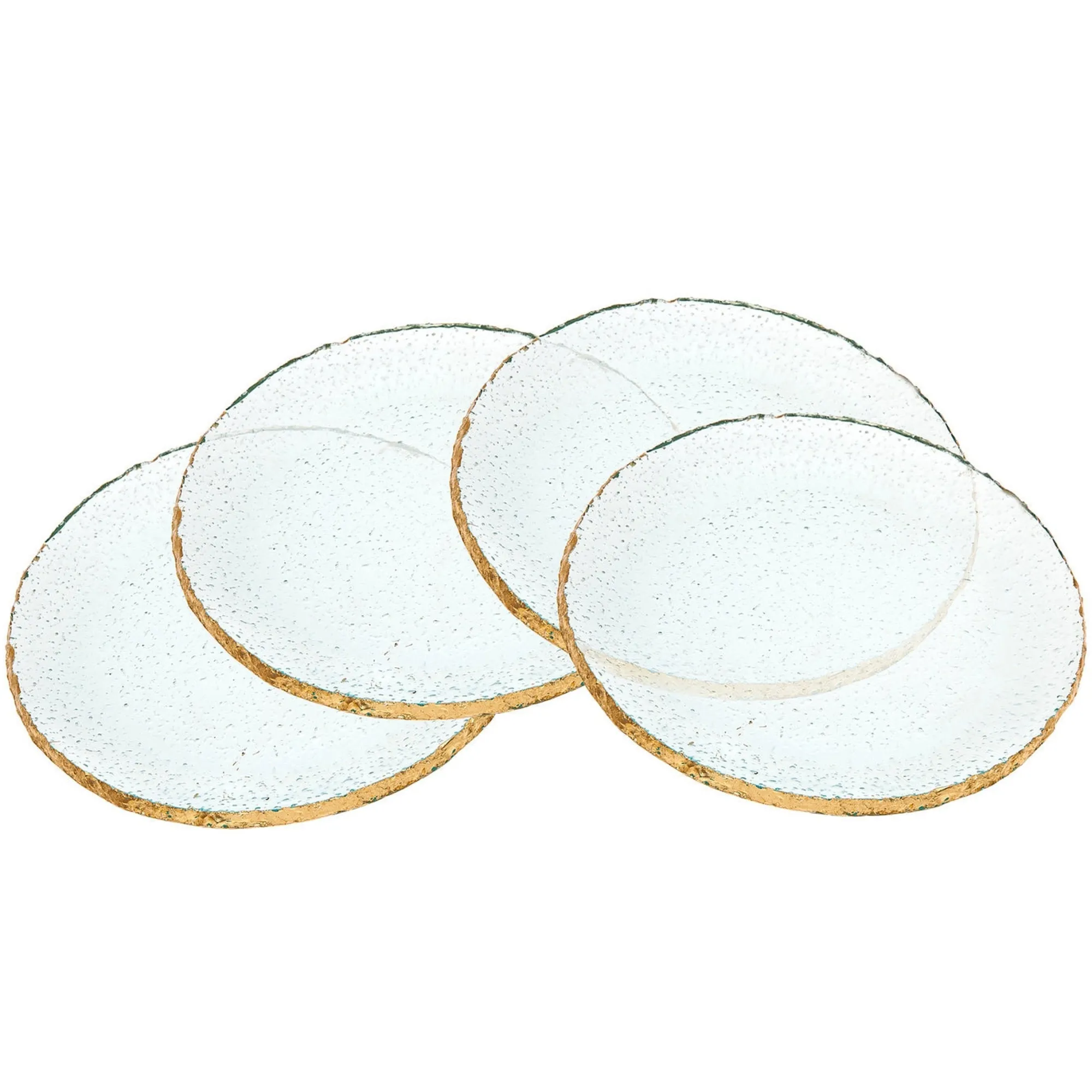New Godinger Harper Gold Edge Round Dessert Plates, Set of 4