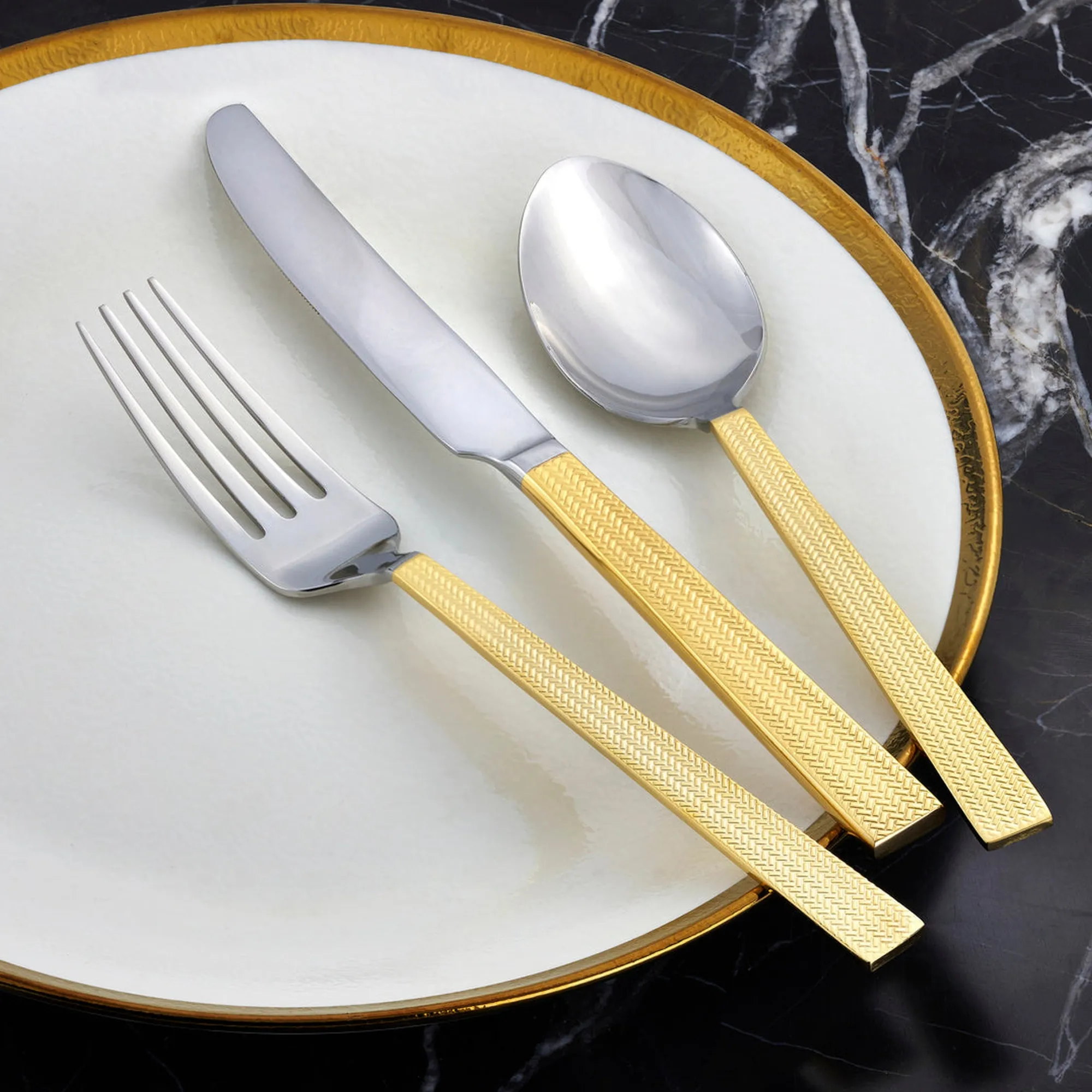 Outlet Godinger Harrington 18/10 Gold 20 Piece Flatware Set, Service For 4