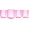 Sale Godinger Helix Pink Double Old Fashion Glass, Set of 4