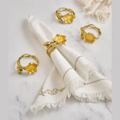 Godinger Hellebore Napkin Ring Set