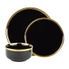 Outlet Godinger Hillcrest 12 Piece Gold Rim Dinnerware Set, Service For 4