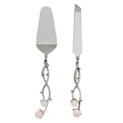 Outlet Godinger Hyaline Pink Cake Server Set