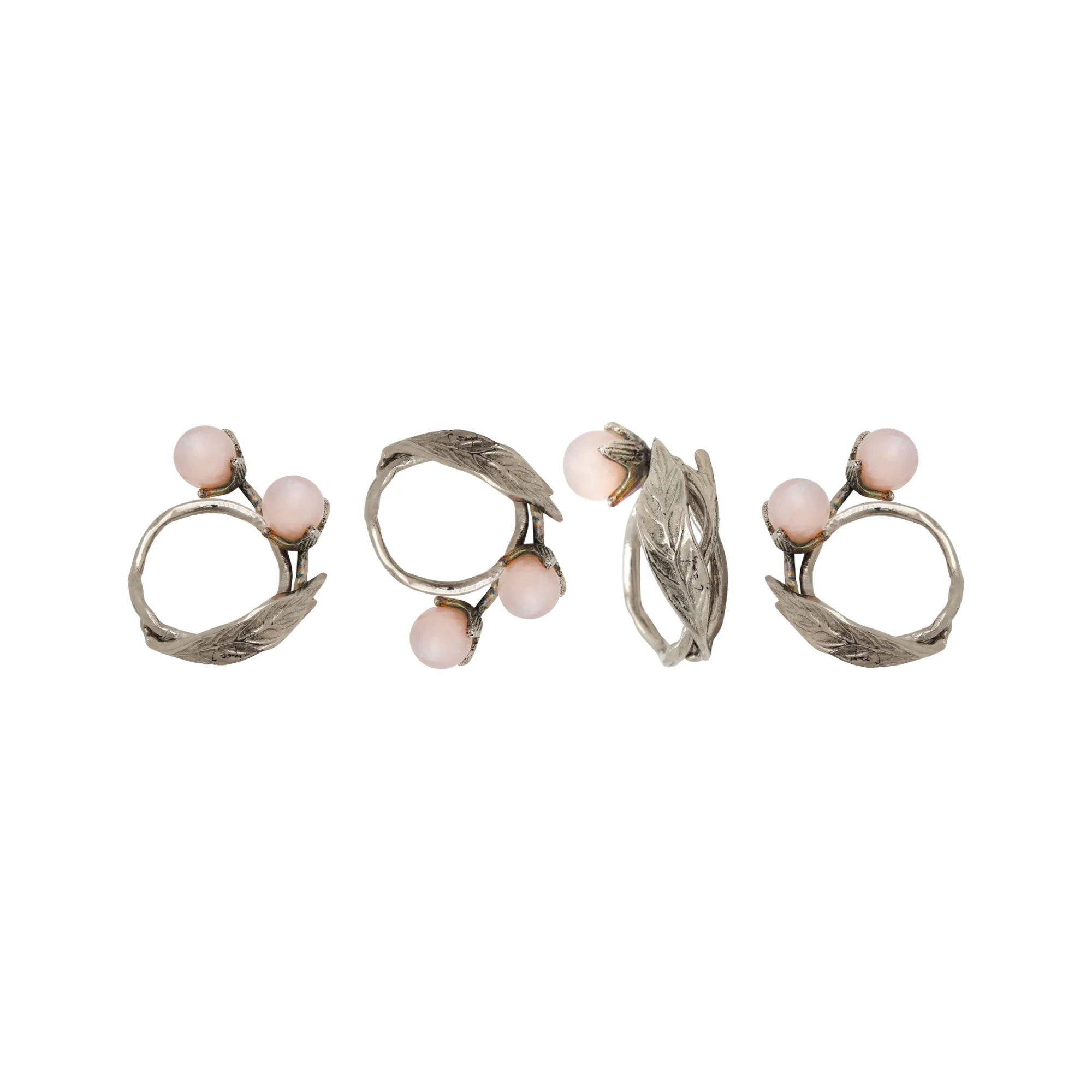 Clearance Godinger Hyaline Pink Napkin Ring Set