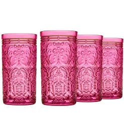 Discount Godinger Jax Hot Pink Highball, Set of 4