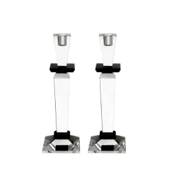 Online Godinger Jeru Black Tapered Candlestick Set
