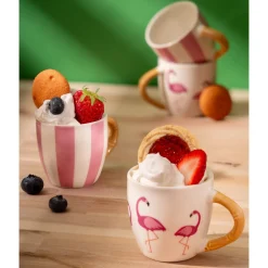 Clearance Godinger Jill Zarin Flamingo Espresso Mug, Set of 4