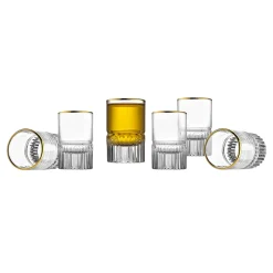 Outlet Godinger Latitude Gold Rim Shooters, Set of 6