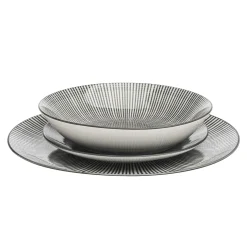 Clearance Godinger Laura Grey Porcelain 12 Piece Dinnerware Set, Service For 4