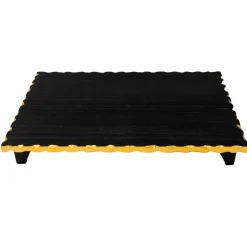 Best Godinger Lavi Black Marble Gold Organic Edge Raised Challah Board