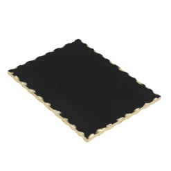 New Godinger Lavi Black Marble Gold Organic Edge Serving Board