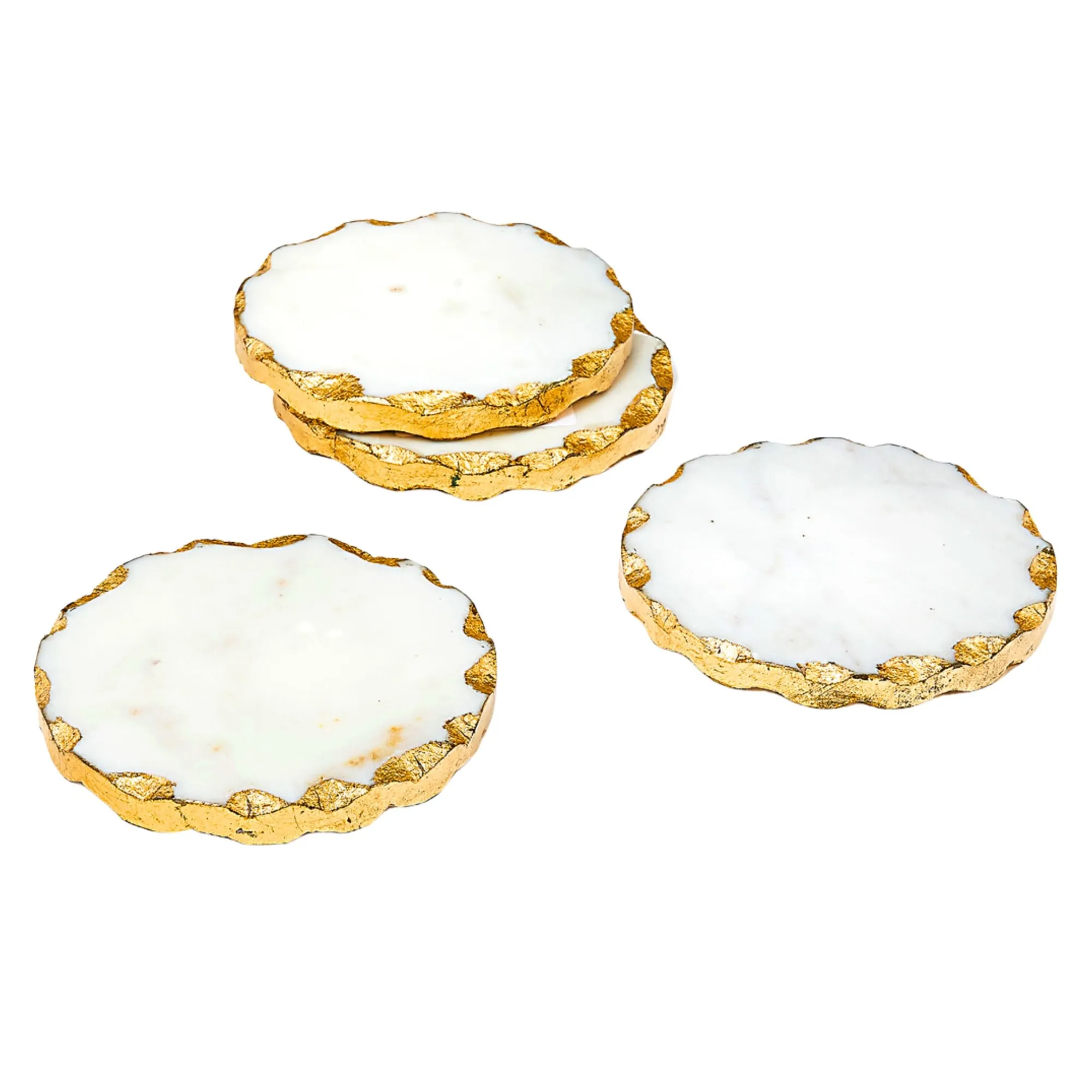 Online Godinger Lavi Marble Gold Organic Edge Coaster Set