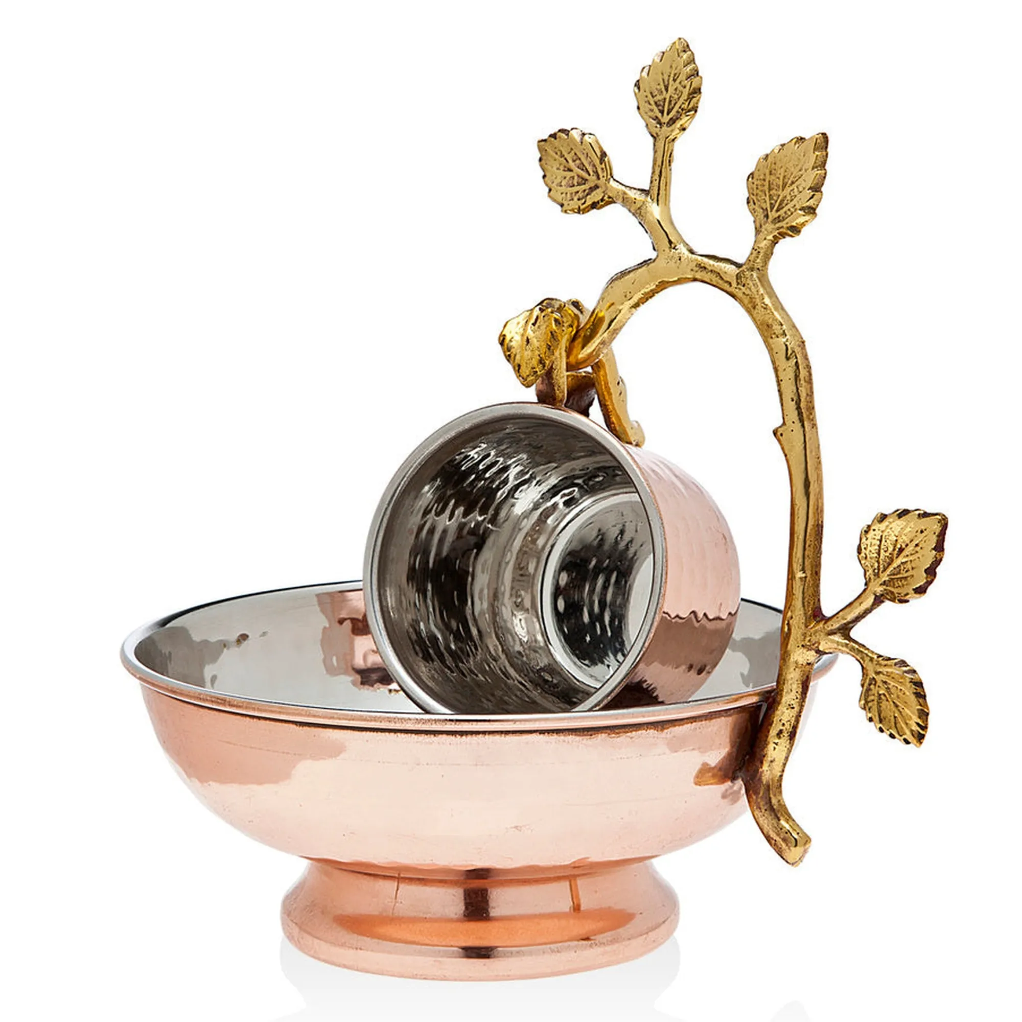 Outlet Godinger Leaf Copper Hanging Wash Cup & Bowl