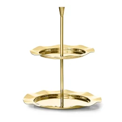 Discount Godinger Lilliput Mirrored Gold 2 Tiered Serving Stand