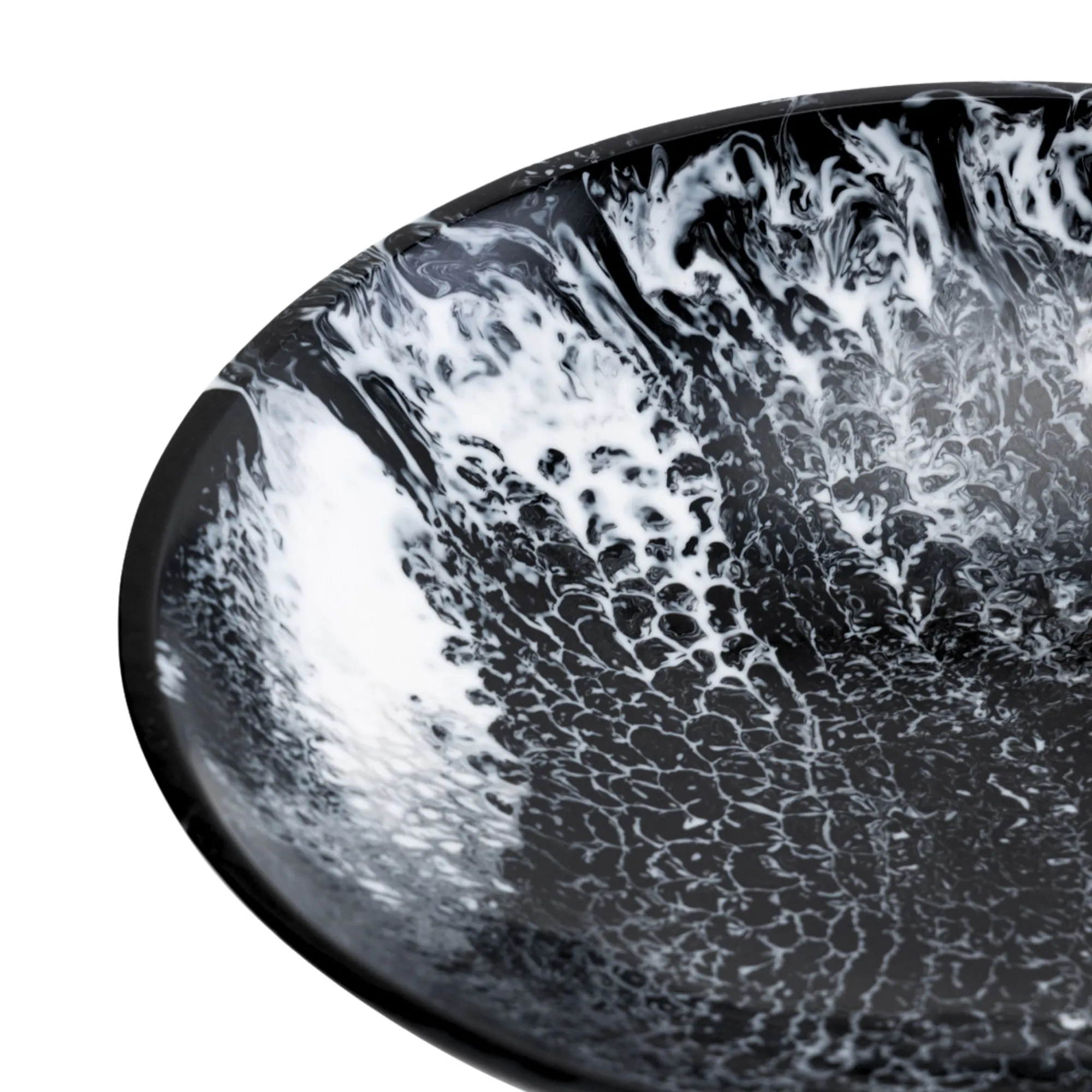 Godinger Lucente Black & White Resin Fruit Bowl