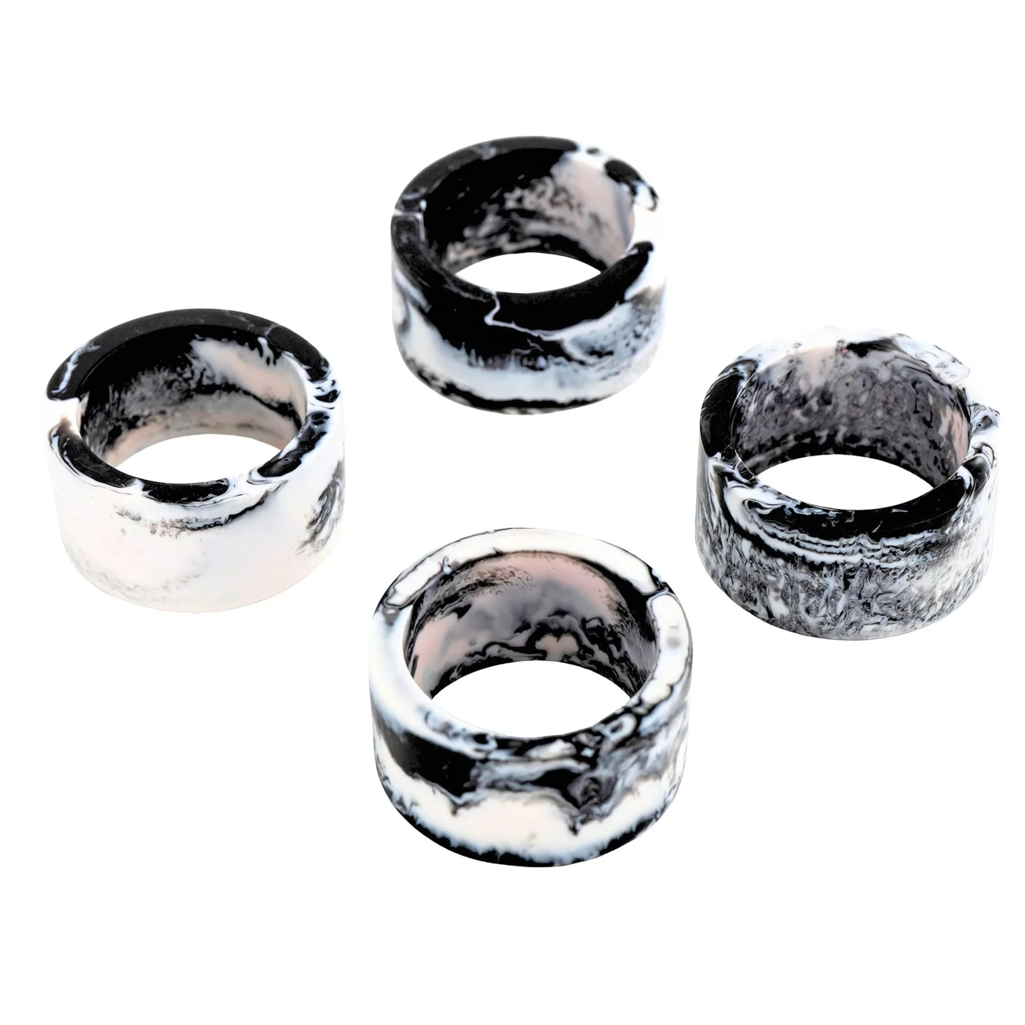 Best Godinger Lucente Black & White Resin Napkin Ring Set