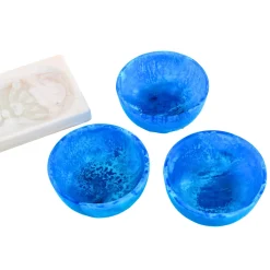 Outlet Godinger Lucente Blue Resin Serving Tray & Appetizer Bowls