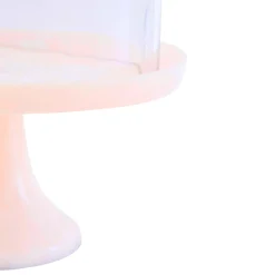 New Godinger Lucente Pink Resin Cake Stand & Dome