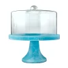 New Godinger Lucente Resin Matte Blue Cake Dome