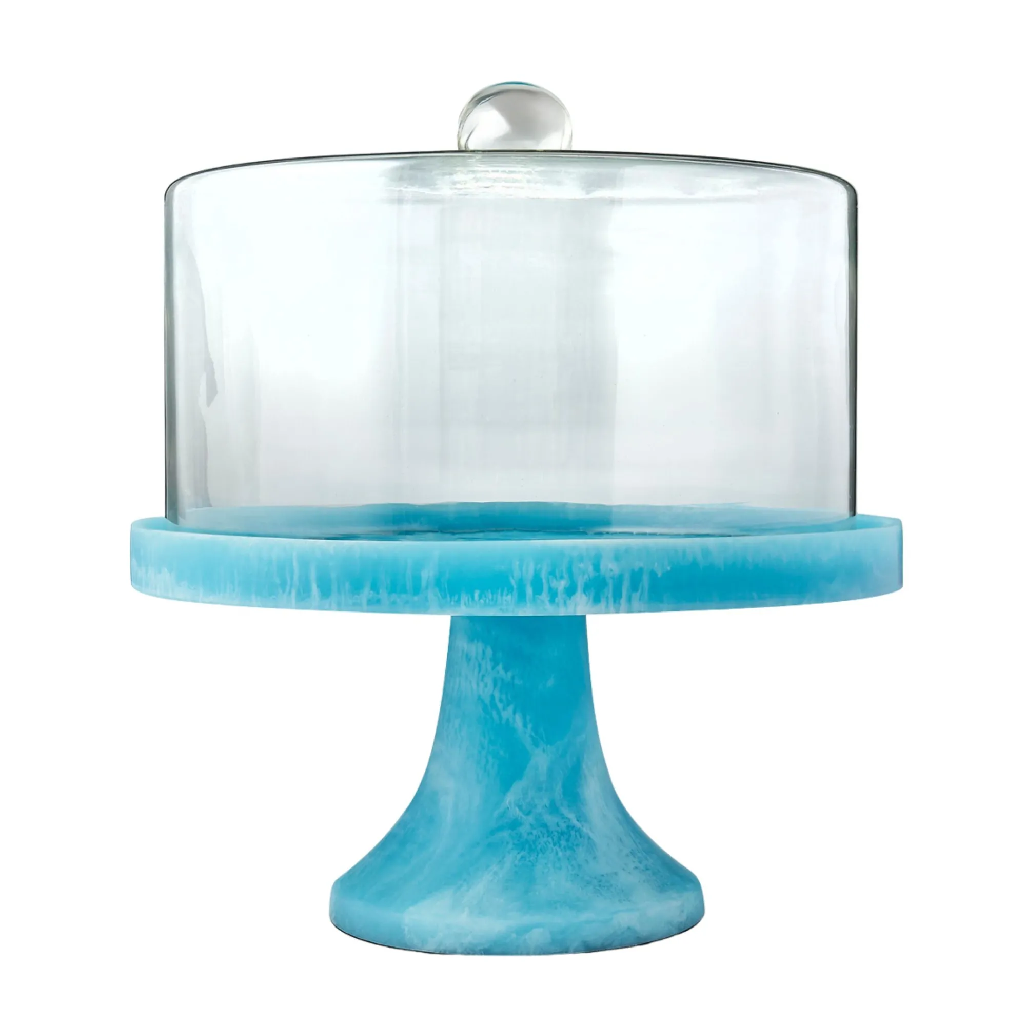 New Godinger Lucente Resin Matte Blue Cake Dome