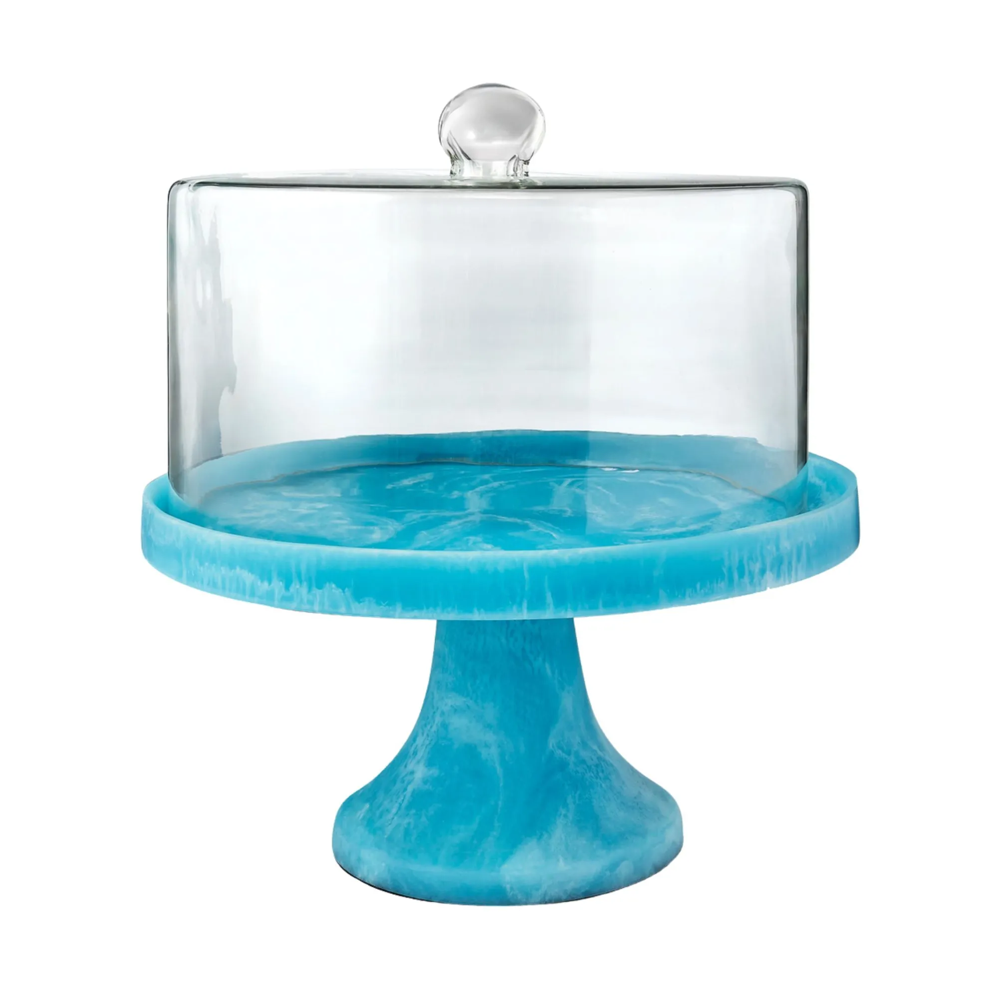 New Godinger Lucente Resin Matte Blue Cake Dome