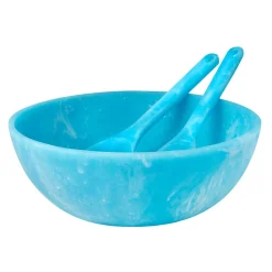 Hot Godinger Lucente Resin Matte Blue Salad Bowl