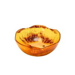 New Godinger Lucente Tortoise Shell Resin Scalloped Snack Bowl