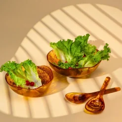 New Godinger Lucente Tortoise Shell Resin Scalloped Snack Bowl