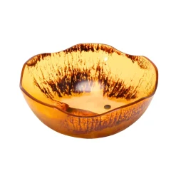 Godinger Lucente Tortoise Shell Resin Scalloped Salad Bowl
