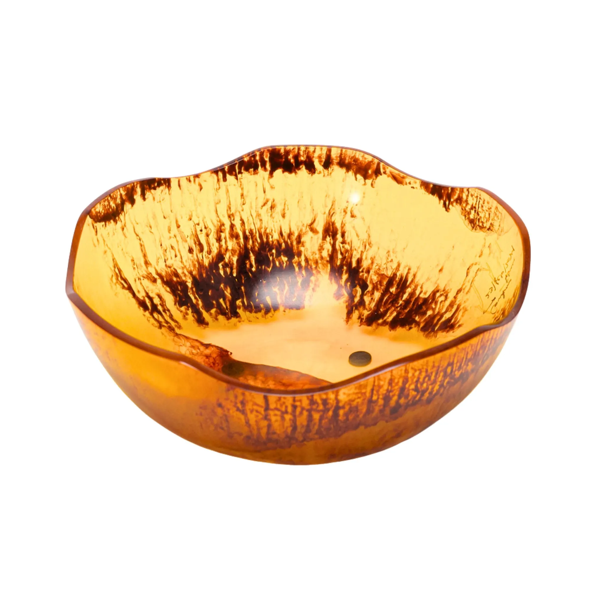 Godinger Lucente Tortoise Shell Resin Scalloped Salad Bowl