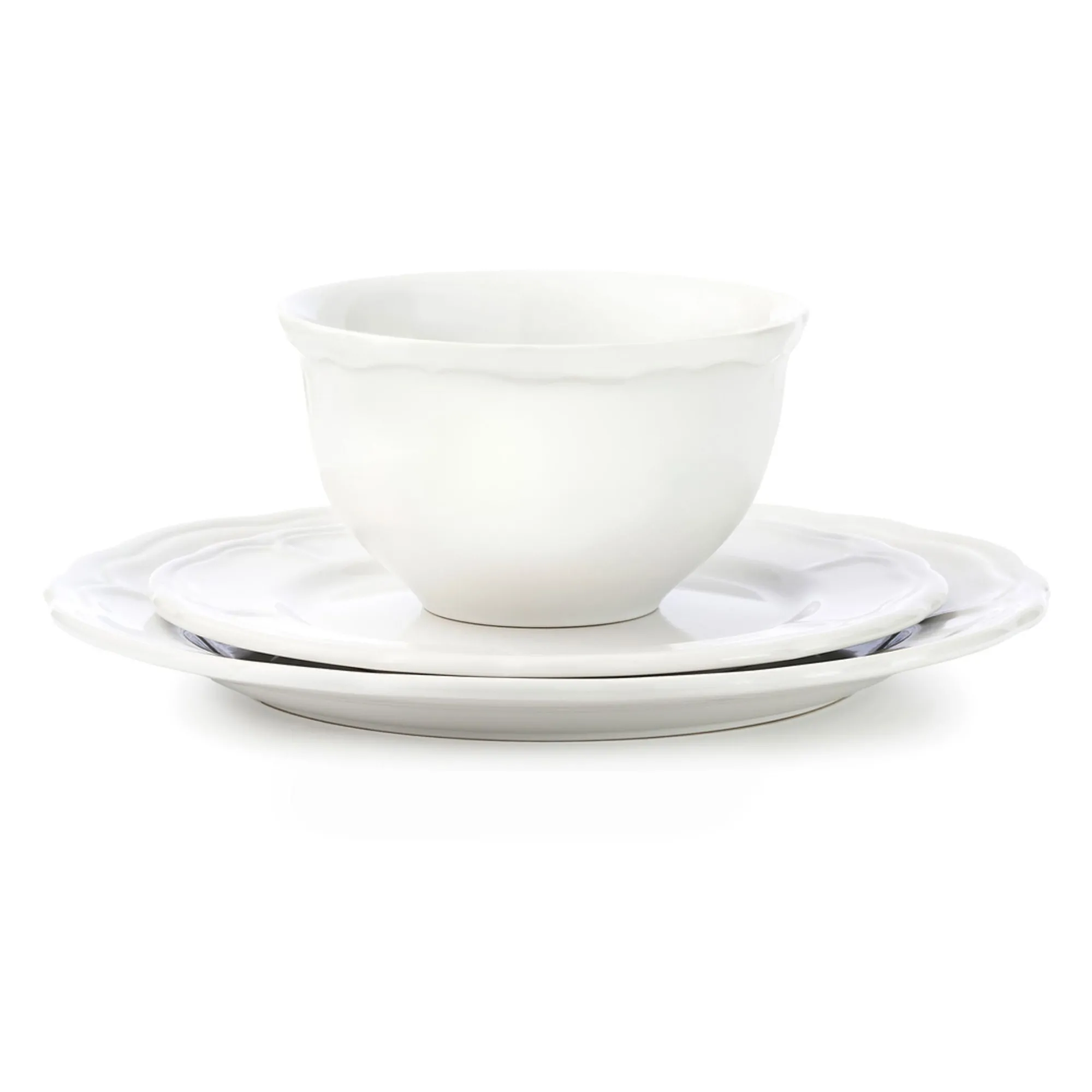 Godinger Madison White Stoneware 12 Piece Dinnerware Set, Service for 4